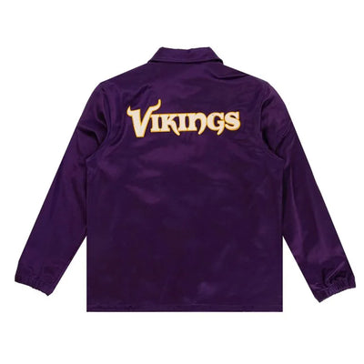 Minnesota Vikings Full-Snap Varsity Purple Satin Men's Bomber Windbreaker Jacket