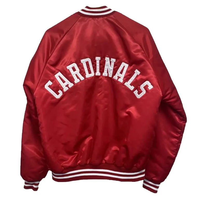 1990’s St. Louis Cardinals Full-Snap Vintage Red Satin Bomber Men's Jacket