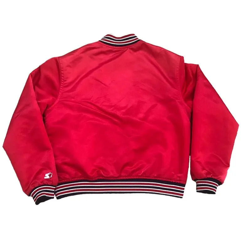 80’s St Louis Cardinals Full-Snap Red Satin Bomber Men's Jacket
