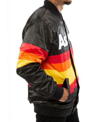 Astros Houston Bomber Black Satin Men's Jacket