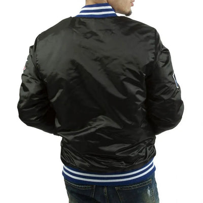 Los Angeles Dodgers National Bomber Full-Snap Black Satin Men's Jacket