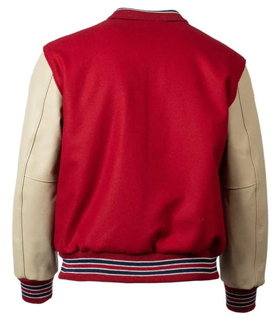 Louis Cardinals Red Wool & Beige Leather Sleeves Varsity Men's Jacket