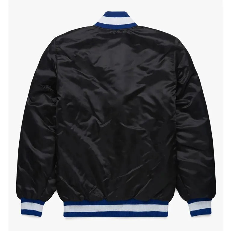 Buffalo Bills Blackout Full-Snap Varsity Black Satin Men's Bomber Jacket