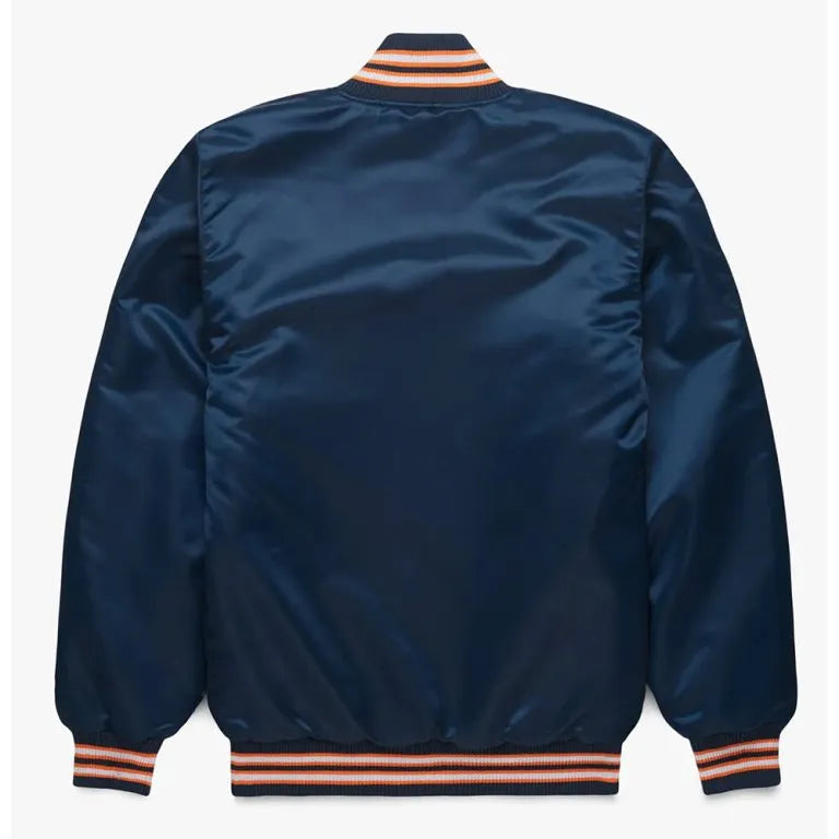 Detroit Tigers Classic Full-Snap Varsity Navy Blue Satin Men's Jacket