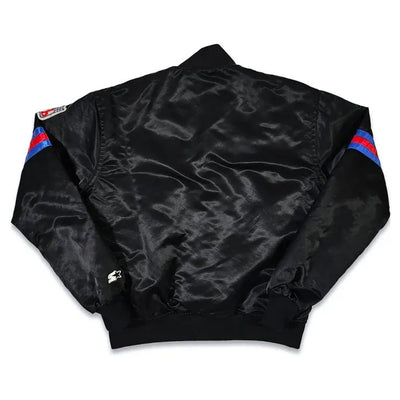 80’s New York Giants Full-Snap Varsity Black Satin Men's Bomber Jacket