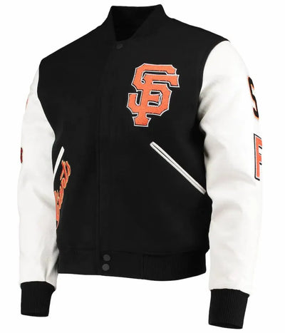 San Francisco Giants Black Wool & White Leather Sleeves Varsity Men's Jacket