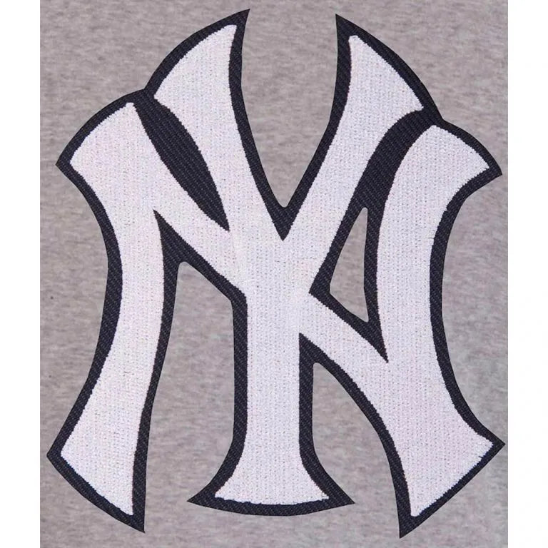 New York Yankees Embroidered Navy Blue & Gray Wool Varsity Men's Jacket