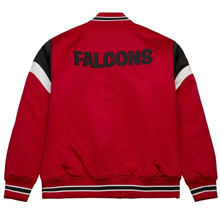 Atlanta Falcons Full-Snap Varsity Red Satin Men's Bomber Jacket