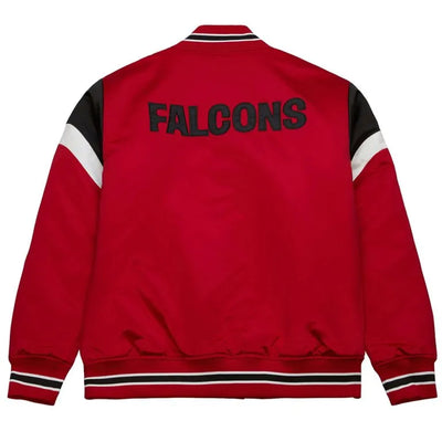 Atlanta Falcons Full-Snap Varsity Red Satin Men's Bomber Jacket