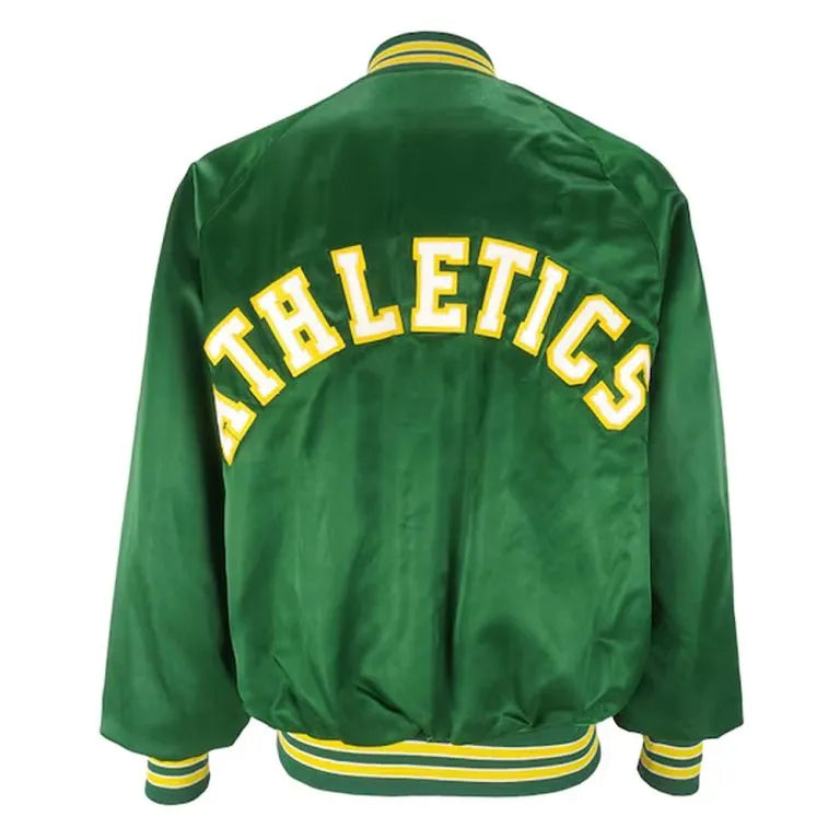 1990’s Oakland Athletics Full-Snap Green Satin Men's Jacket