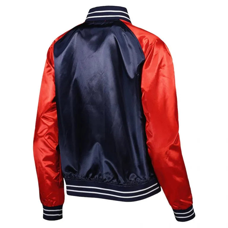 New York Yankees Red and Navy Blue Satin Team 2.0 Raglan Full-Snap Men's Jacket