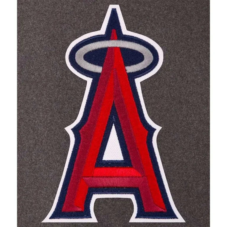 Los Angeles Angels Charcoal Wool & Navy Blue Leather Varsity Men's Jacket
