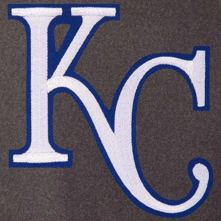 Kansas City Royals Varsity Charcoal Wool & Black Leather Sleeves Men's Jacket