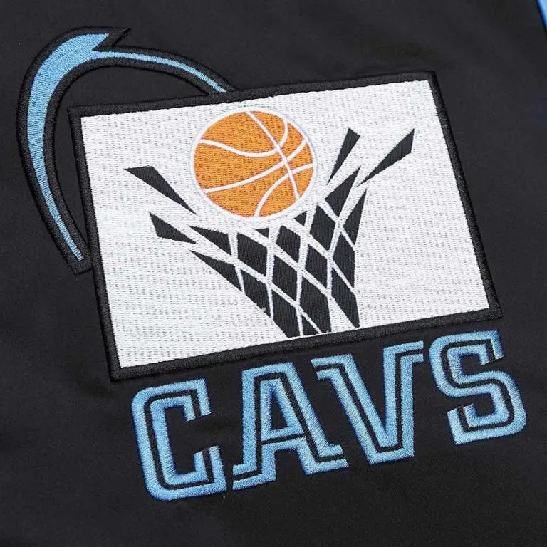 Cleveland Cavaliers Heavyweight Full-Snap Varsity Black Satin Men's Bomber Jacket