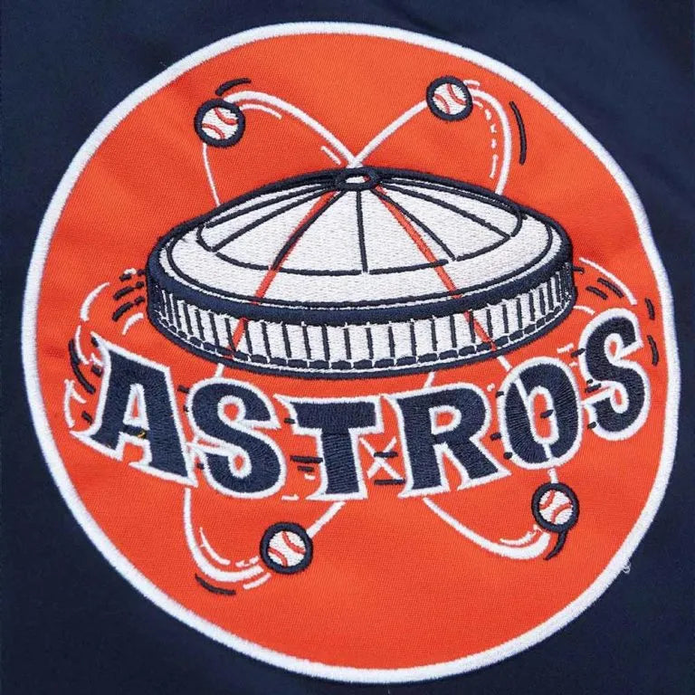 Houston Astros Heavyweight Varsity Full-Snap Navy Blue Satin Men's Jacket