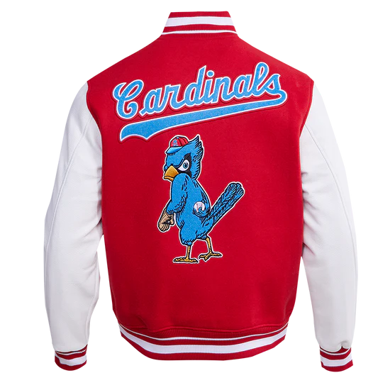 Louis Cardinals Red Wool & White Leather Sleeves Varsity Men's Jacket