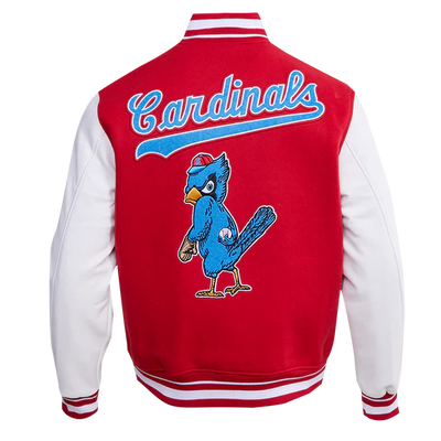 Louis Cardinals Red Wool & White Leather Sleeves Varsity Men's Jacket