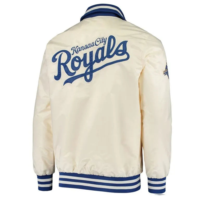 Kansas City Royals The Captain II Cream Satin Full-Zip Men's Jacket