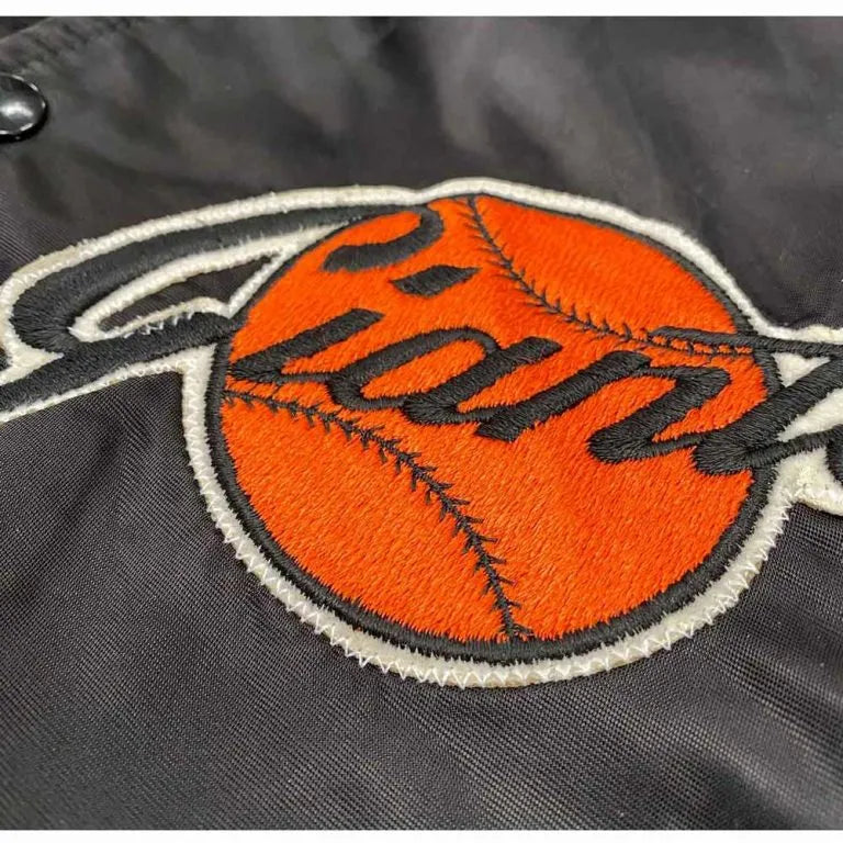 80s San Francisco Giants Full-Snap Black Bomber Satin Men's Jacket