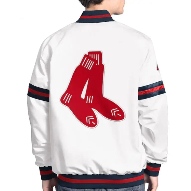 Boston Red Sox Scout Varsity Satin Full-Snap Men's Bomber Jacket