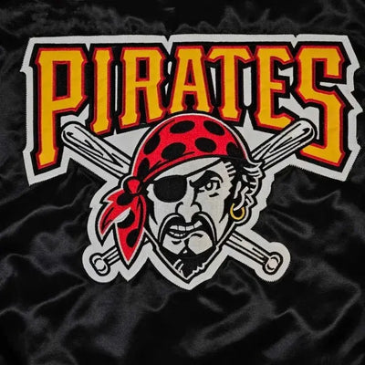 90’s Pittsburgh Pirates Black Satin Full-Snap Men's Jacket