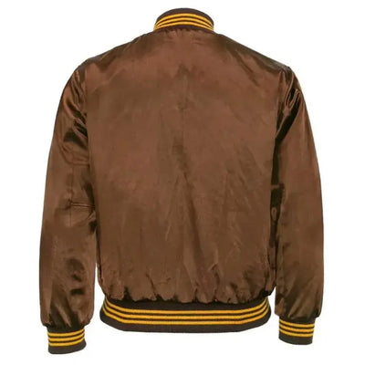 1969 San Diego Padres Bomber Full-Snap Brown Satin Men's Jacket