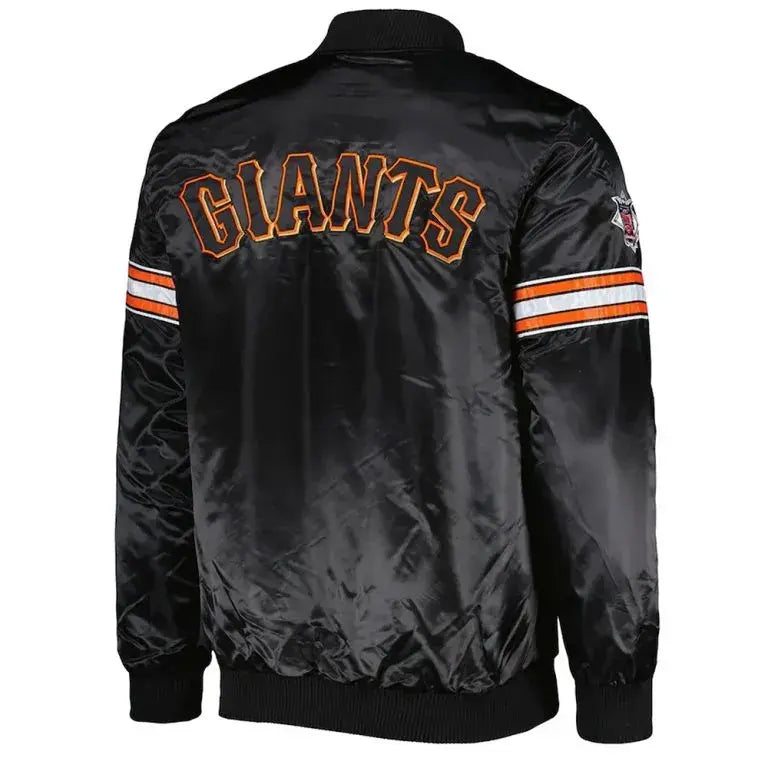 San Francisco Giants Pick & Roll Black Satin Full-Snap Men's Jacket