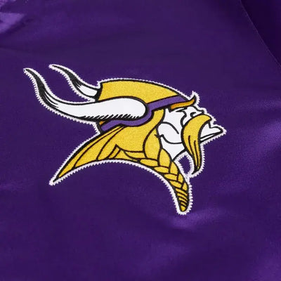Minnesota Vikings Full-Snap Varsity Purple Satin Men's Bomber Jacket