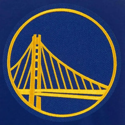 Golden State Warriors Domestic Varsity Blue Wool & White Genuine Leather Sleeves Men's Bomber Jacket