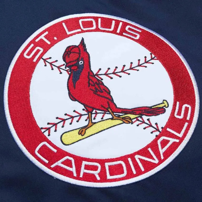St. Louis Cardinals Heavyweight Full-Snap Varsity Navy Blue Satin Men's Jacket
