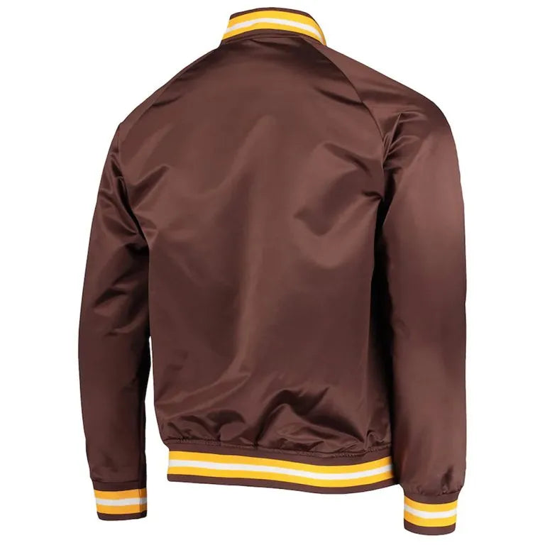 San Diego Padres Brown Satin Lightweight Full-Snap Men's Jacket