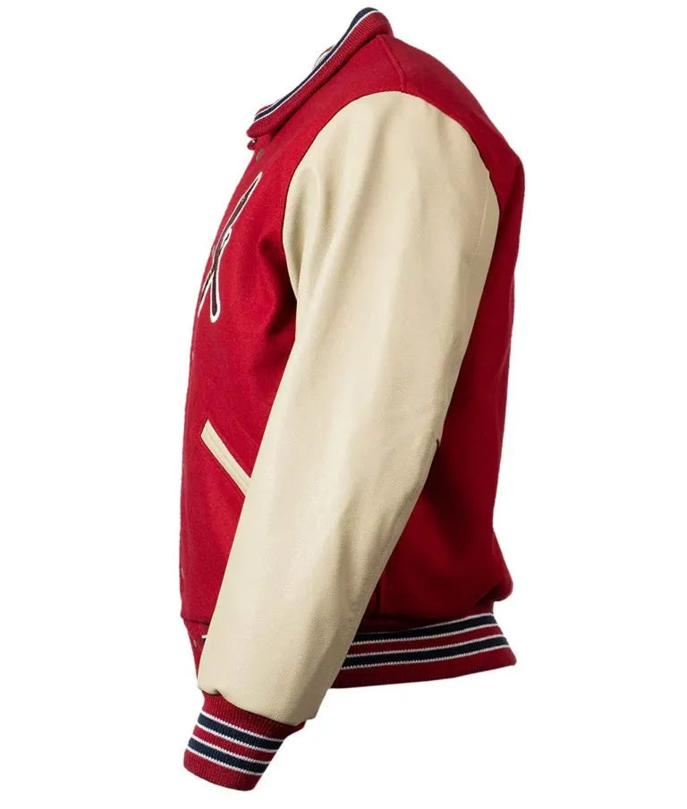 Louis Cardinals Red Wool & Beige Leather Sleeves Varsity Men's Jacket