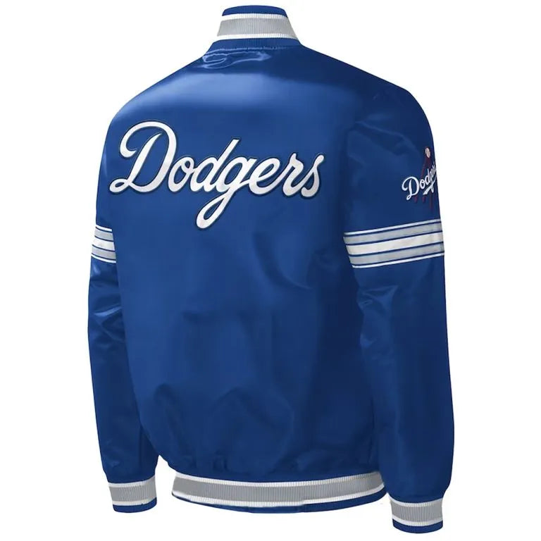 Los Angeles Dodgers Midfield Full-Snap Varsity Royal Blue Satin Men's Jacket