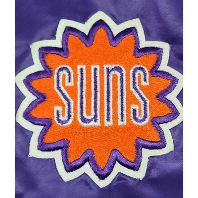80’s Phoenix Suns Full-Snap Varsity Purple Satin Men's Bomber Jacket