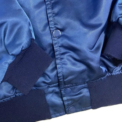 80’s Chicago Bears Full-Snap Varsity Blue Satin Men's Bomber Jacket