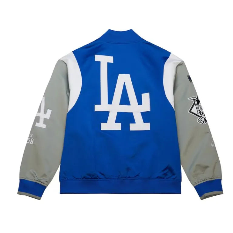 Los Angeles Dodgers Cooperstown Team Origins Full-Snap Royal/Gray Satin Men's Jacket