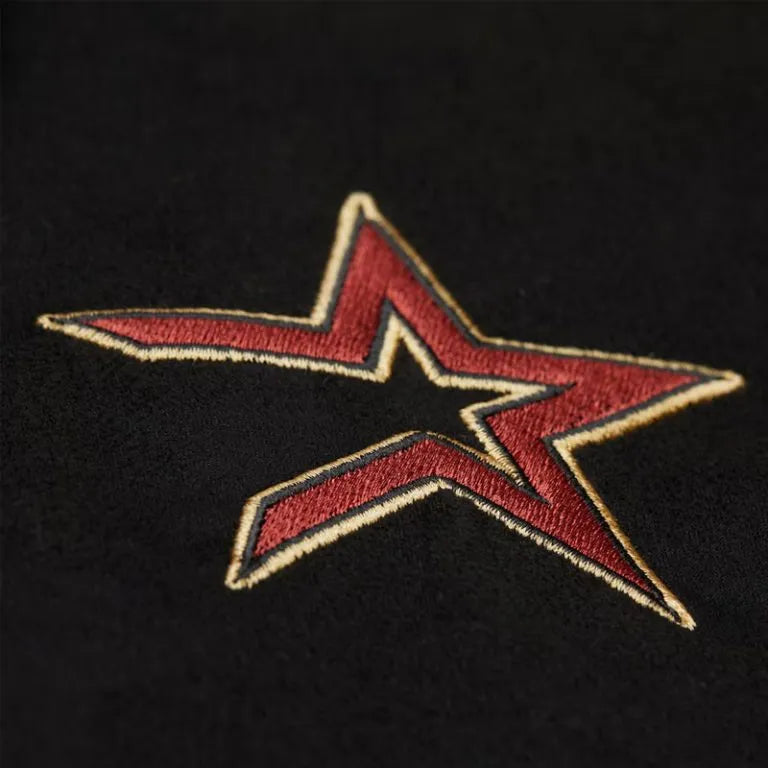 Houston Astros Oversweep Varsity Black Wool Full-Snap Men's Jacket