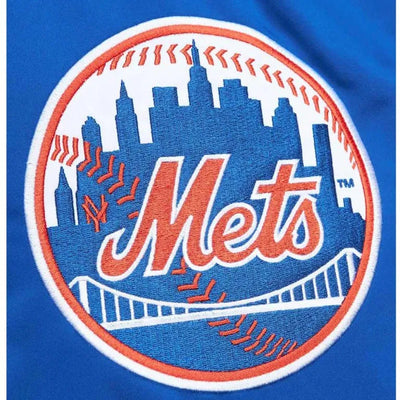 New York Mets Heavyweight Full-Snap Varsity Royal Blue Satin Jacket