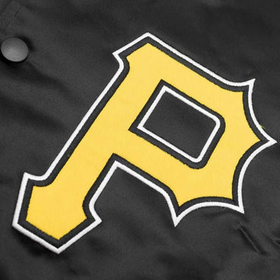 47 Pittsburgh Pirates Bomber Full-Snap Black Satin Men's Jacket