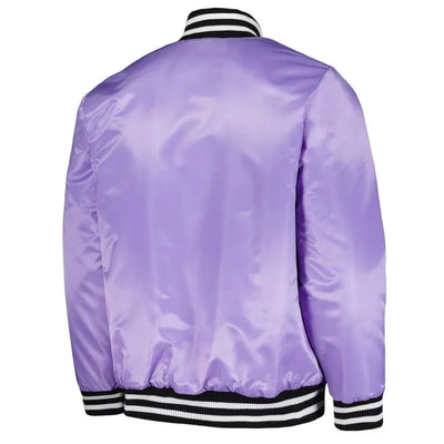 New York Yankees Cross Bronx Fashion Varsity Purple Satin Men's Jacket