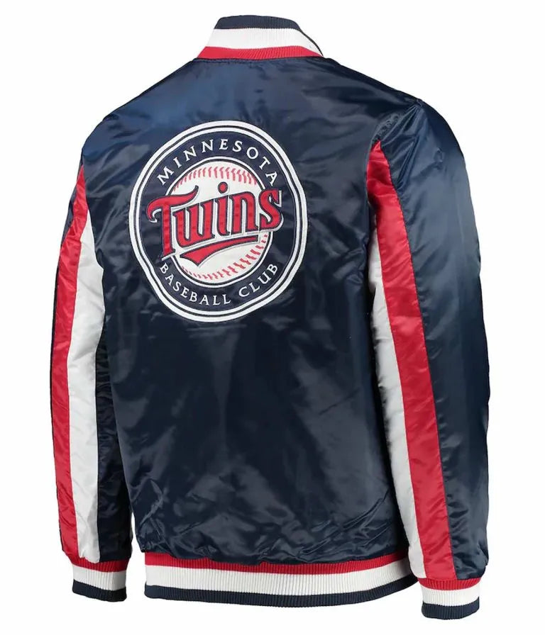 Minnesota Twins The Ace Navy Blue Satin Full-Snap Men's Jacket