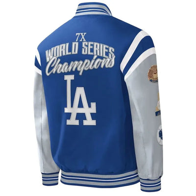 Los Angeles Dodgers Title Holder Royal/Gray Satin Varsity Full-Snap Men's Jacket