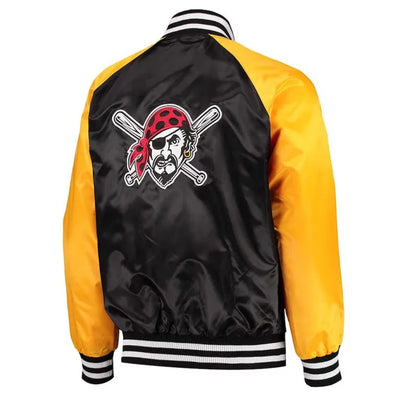Pittsburgh Pirates Full-Snap Varsity Black/Yellow Satin Men's Jacket