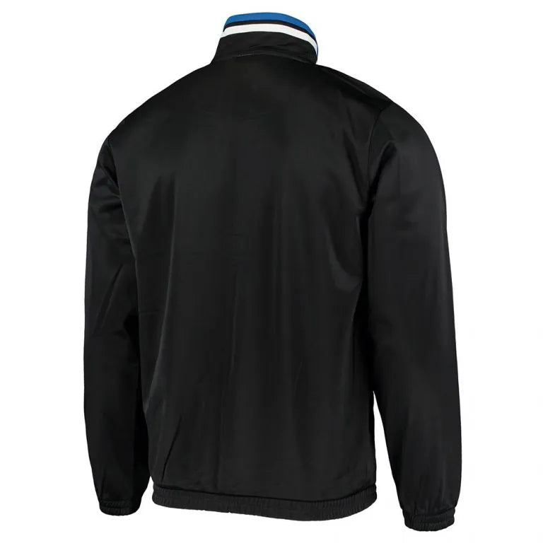 Orlando Magic Threat Tricot Track Full-Snap Varsity Black Satin Men's Bomber Jacket