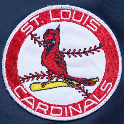 St. Louis Cardinals Vintage Logo Bomber Full-Zip Lightweight Navy Blue Satin Men's Jacket