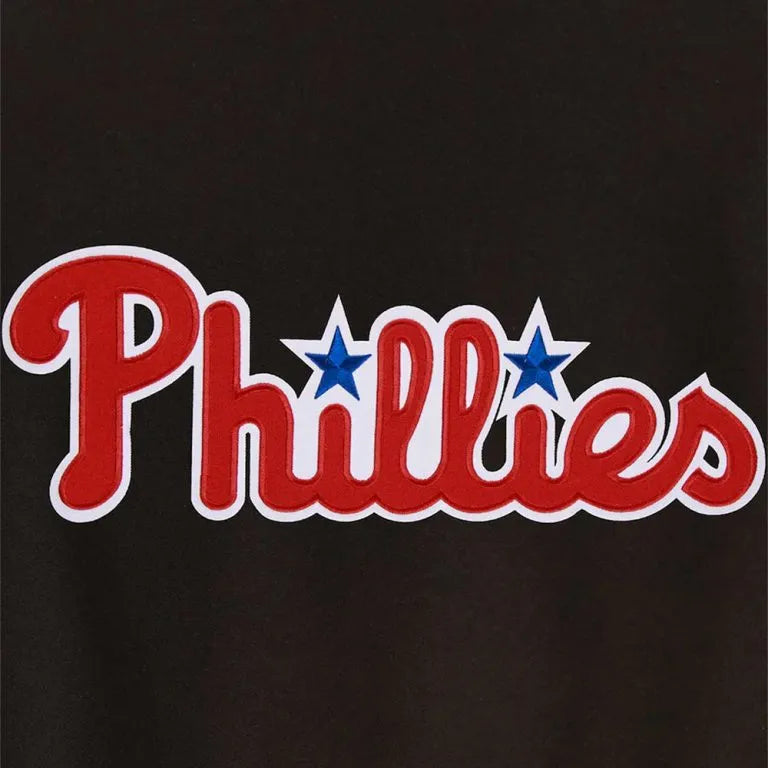 Philadelphia Phillies Black Wool and Leather Sleeves Varsity Men's Jacket