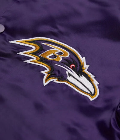 Baltimore Ravens Full-Snap Varsity Purple Satin Men's Bomber Jacket