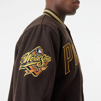 San Diego Padres Brown Wool Full-Snap Varsity Men's Jacket
