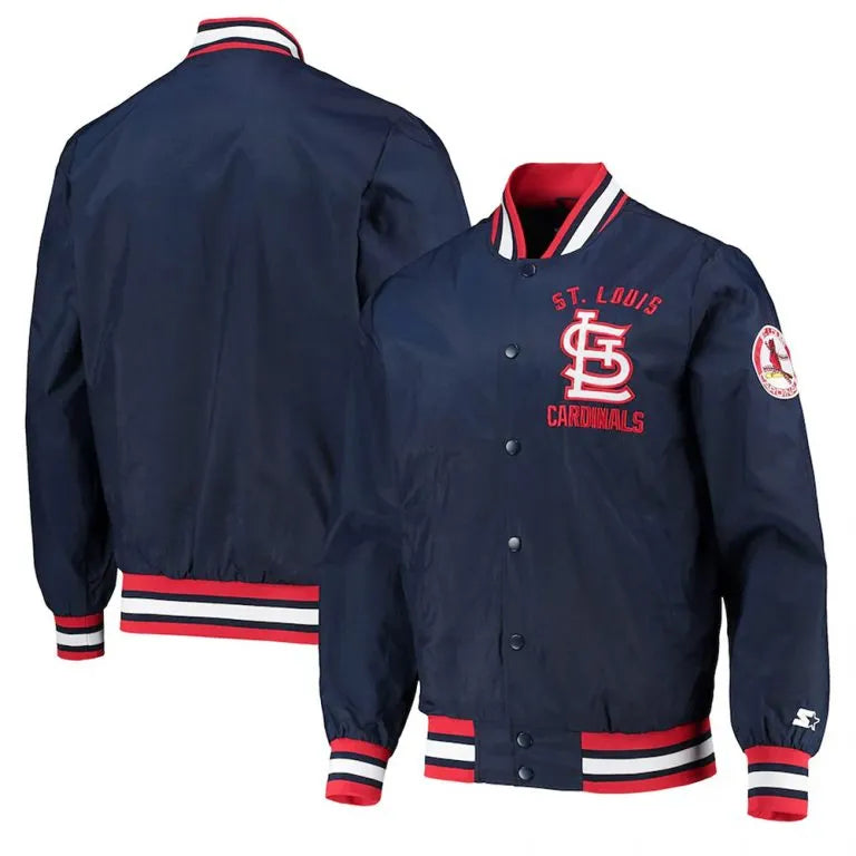 St. Louis Cardinals The Jet III Full-Snap Blue Satin Men's Jacket