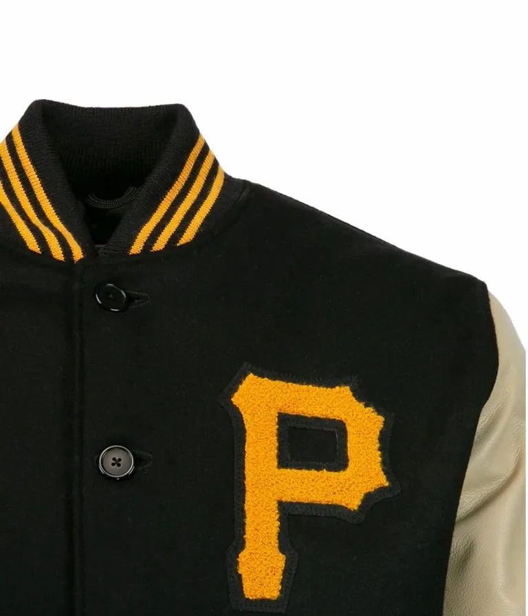 1960 Pittsburgh Pirates Black Wool & Beige Leather Letterman Varsity Men's Jacket